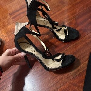 Jessica Simpson Black and Tan Heels